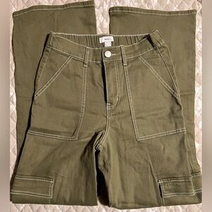 Y2K Olive Green Cargo Pants - Small